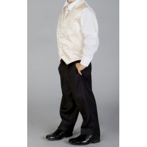 HP3  (Marcel 'Andre' 5 Piece Black Pinstripe Suit with Gold Waistcoat & Cravat)- BUY OR HIRE from just £10.99