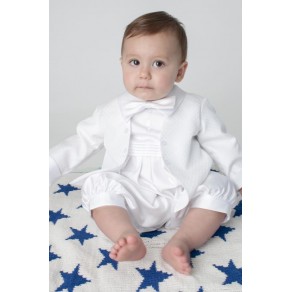 BOYS DIAMOND CHRISTENING ROMPER IN WHITE BUY OR HIRE from just £10.99