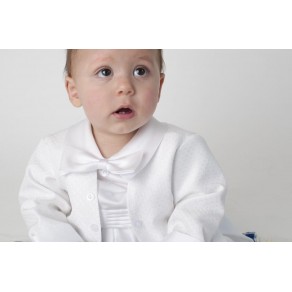 BOYS DIAMOND CHRISTENING ROMPER IN WHITE BUY OR HIRE from just £10.99
