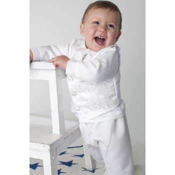 BOYS PAISLEY CHRISTENING SUIT IN WHITE BUY OR HIRE from just £10.99