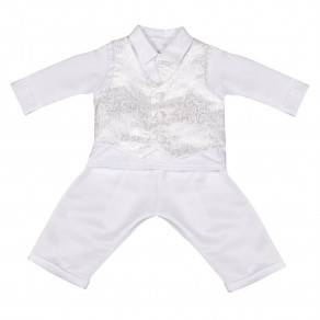 BOYS PAISLEY CHRISTENING SUIT IN WHITE BUY OR HIRE from just £10.99